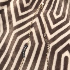 Long silver & crystal necklace